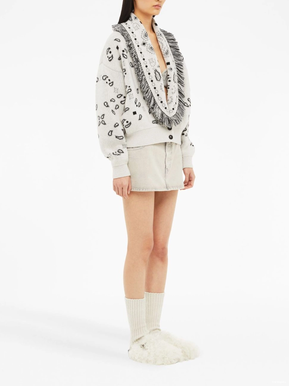 Affordable cardigan Women Jacquard cropped Bandana Alanui 0706